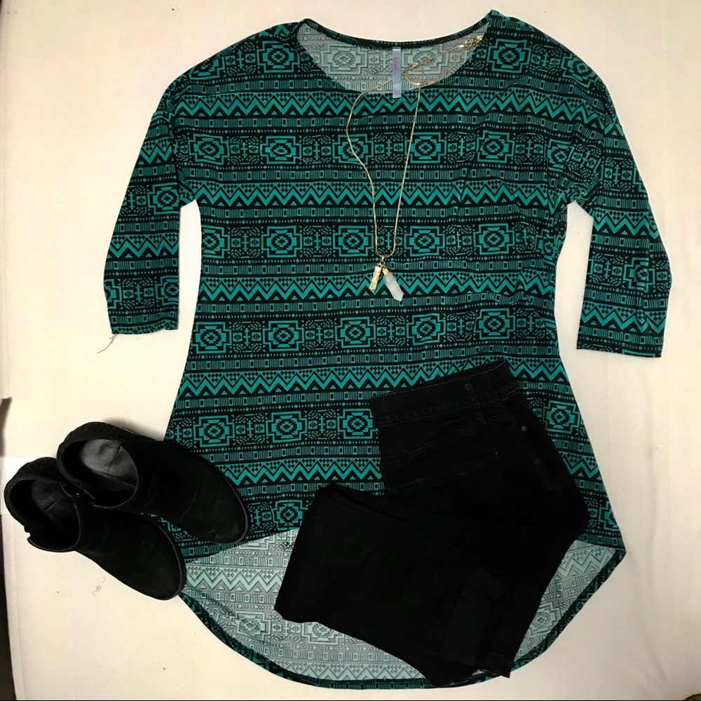 High-low Geometric Print Tunic